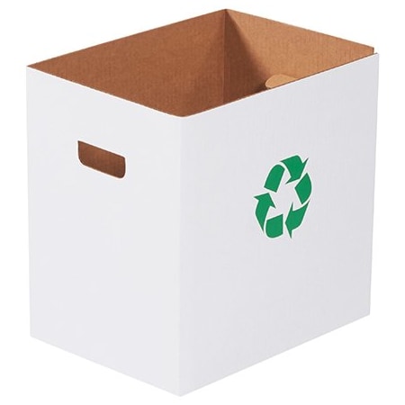 Bsc Preferred Corrugated Trash Cans with Recycle Logo - 7 Gallon, 20PK CRR7R